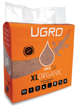 UGRO XL Organic a block of compressed coco substrate with Thrichoderma