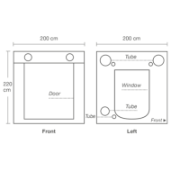 HOMEbox Ambient Q200+ - Палатка за отглеждане на растения (200 x 200 x 220см)