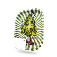 Best Buds Metal Rolling Tray Hungry Pizza Small with Magnetic Grinder Card