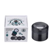 Champ High ⌀ 50mm Metal Grinder with Magnifier 4 Parts (black)