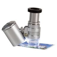 Pocket microscope 60× with UV and LED light