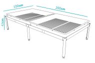 Metal prefabricated Tray Table 200 x100 cm.