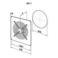 Axial fan VENTS OV1 150, 180 m3/h, low pressure, wall-mounted