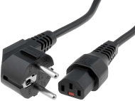 Захранващ кабел с IEC14 женски конектор, ШВПС 3х1.5mm² - 2 м. (черен)