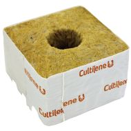 Cultilene 10 x 10cm (with large hole) rockwool block for seedlings - 1pc