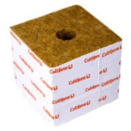 Cultilene 10 x 10cm (with small hole) rockwool block for seedlings - 1pc